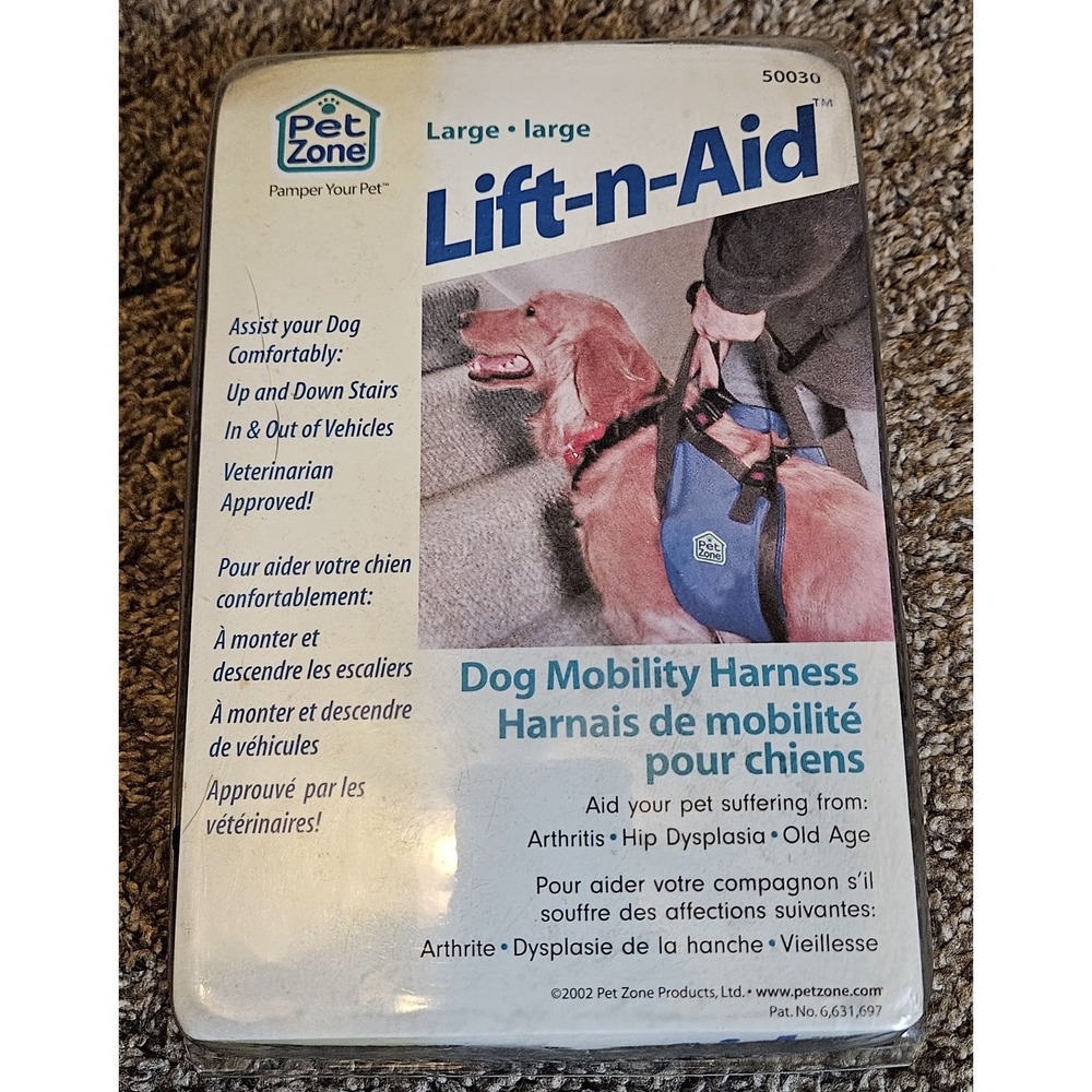 Pet Zone Lift-n-Aid Dog Mobility‎ Harness Large Assist Sling Arthritis Hip...